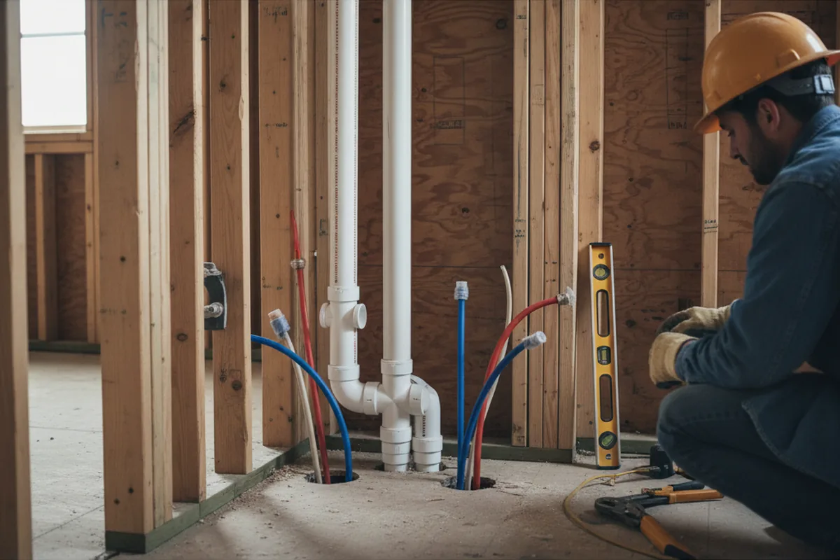 Drain and supply rough-in during Garbage Disposal Repair in Trumbull